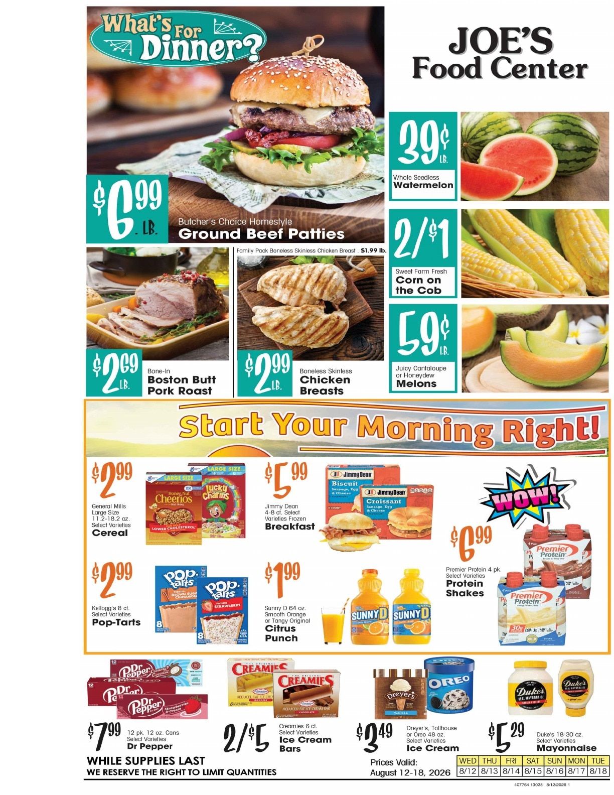 Joe's Food Center Weekly Ad August 12 - 18, 2026