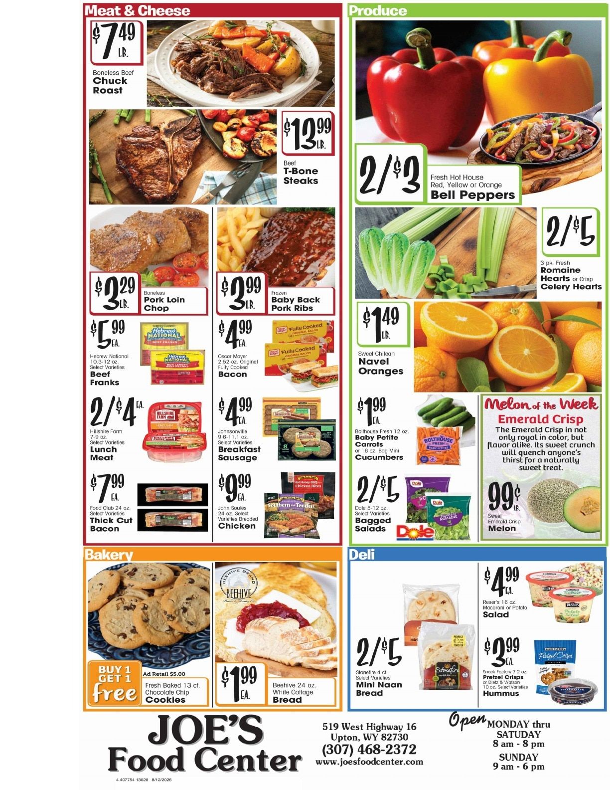 Joe's Food Center Weekly Ad August 12 - 18, 2026