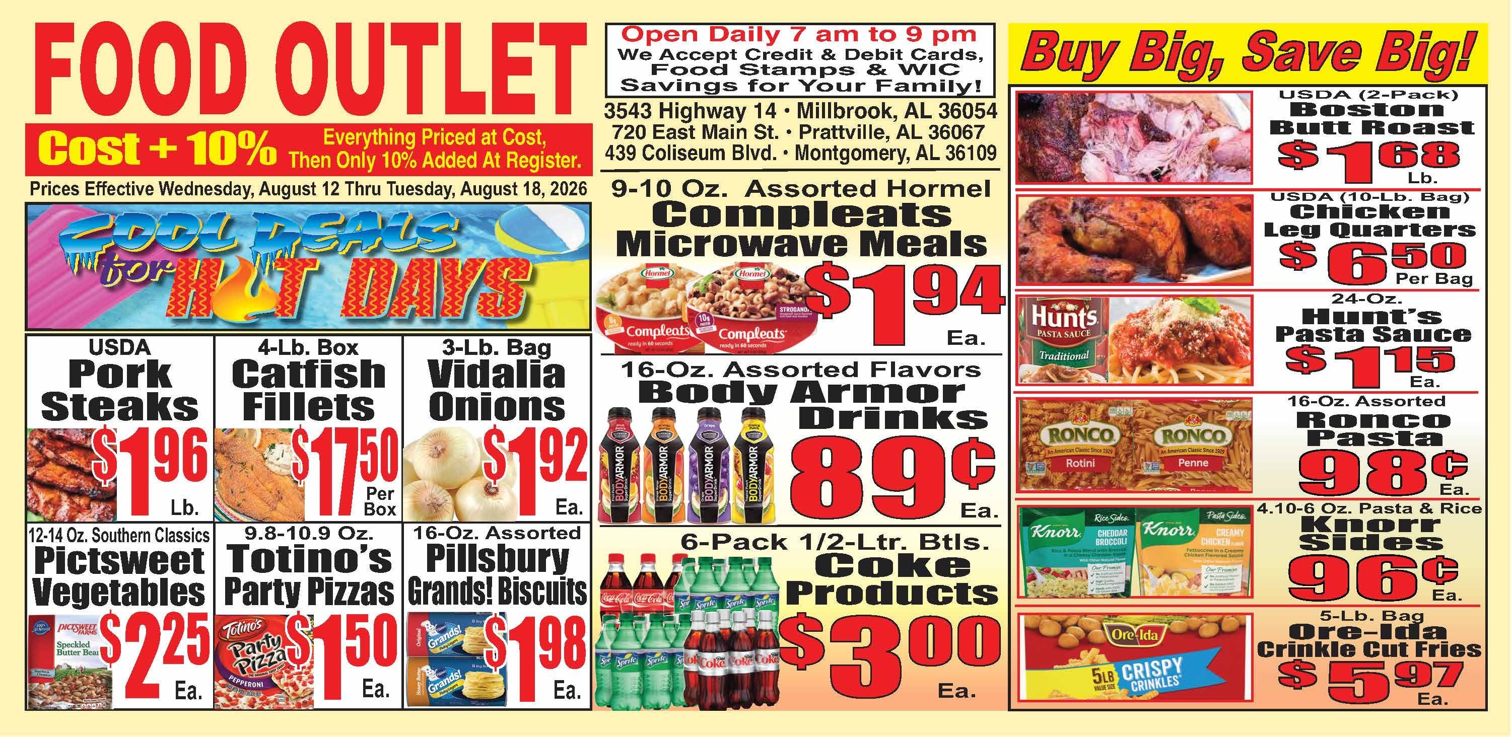 Food Outlet Weekly Ad August 12 - 18, 2026