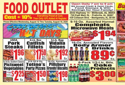 Food Outlet Weekly Ad August 12 - 18, 2026