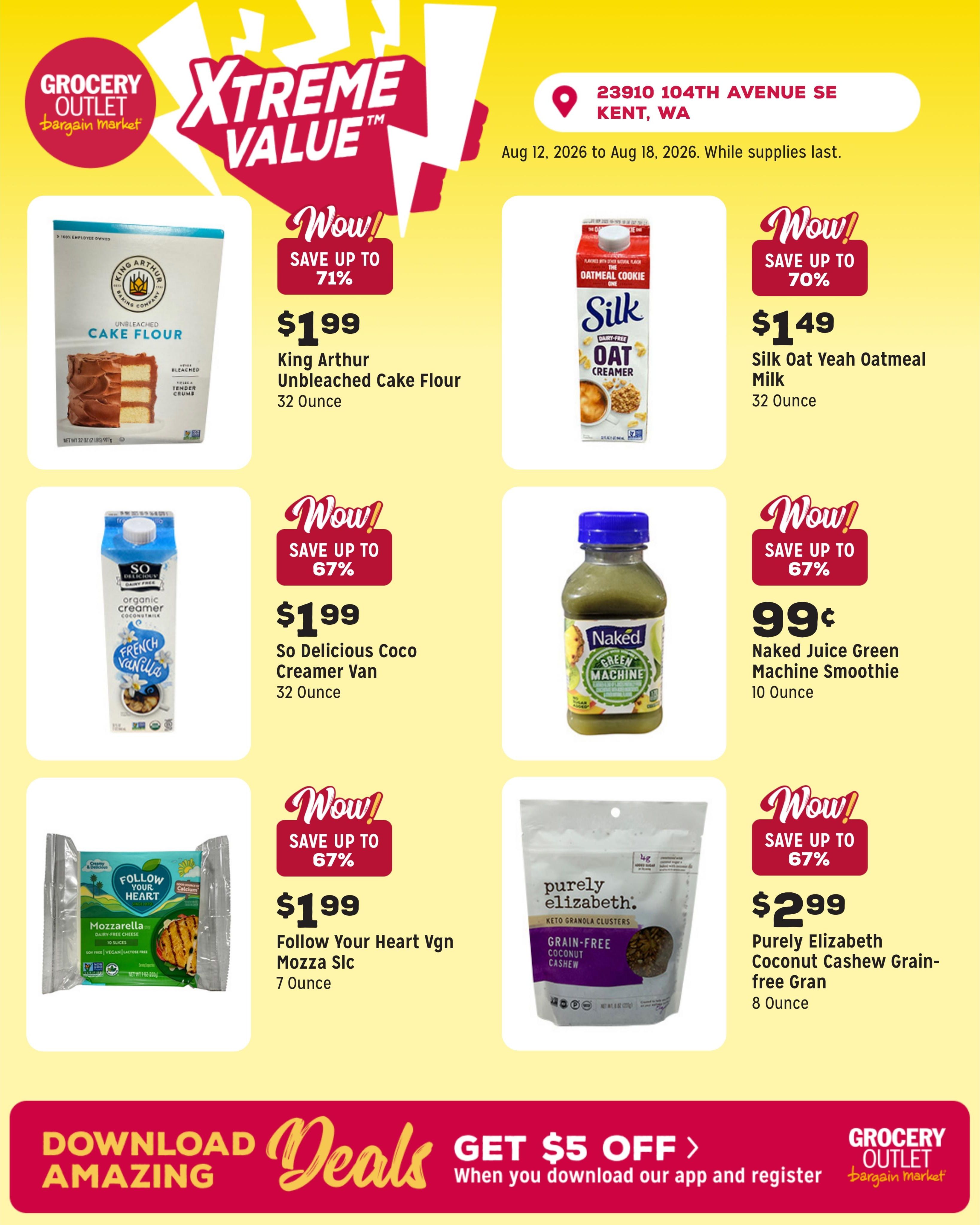 Grocery Outlet (Renton–Kent Area, WA) Weekly Ad August 12 - 18, 2026