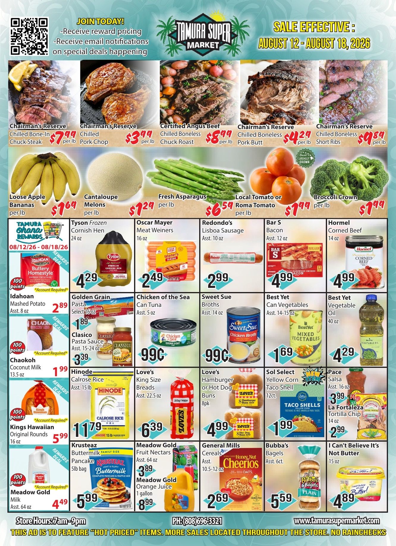 Tamura Super Market Weekly Ad August 12 - 18, 2026