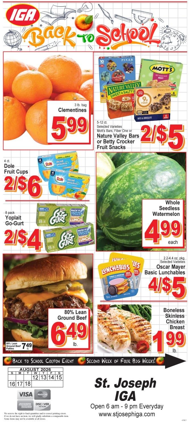 St. Joseph IGA Weekly Ad August 12 - 18, 2026