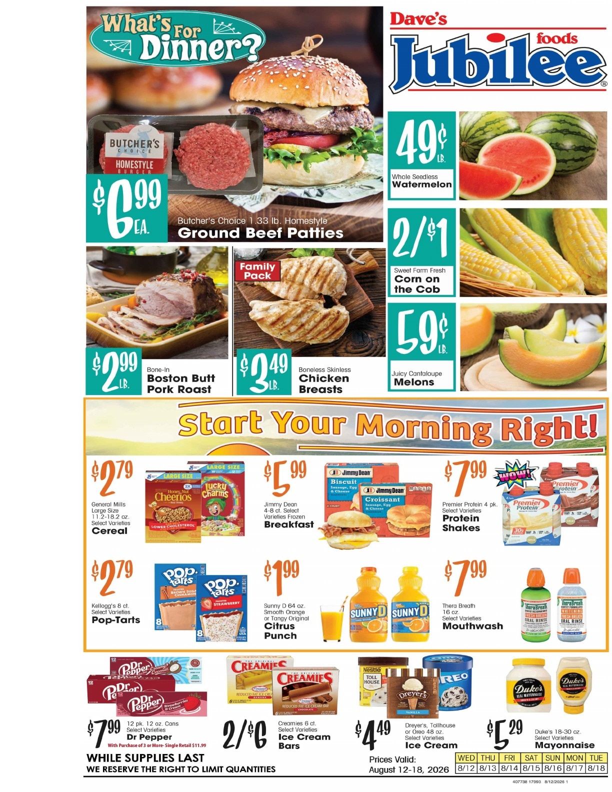 Dave's Jubilee Weekly Ad August 12 - 18, 2026