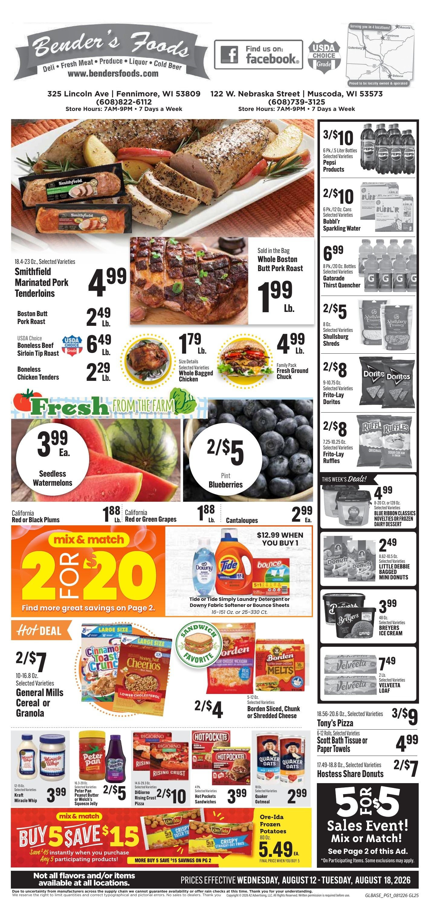 Bender's Foods (Wisconsin) Weekly Ad August 12 - 18, 2026