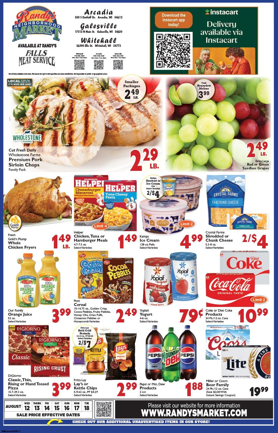 Randy's Neighborhood Market (Wisconsin) Weekly Ad August 12 - 18, 2026