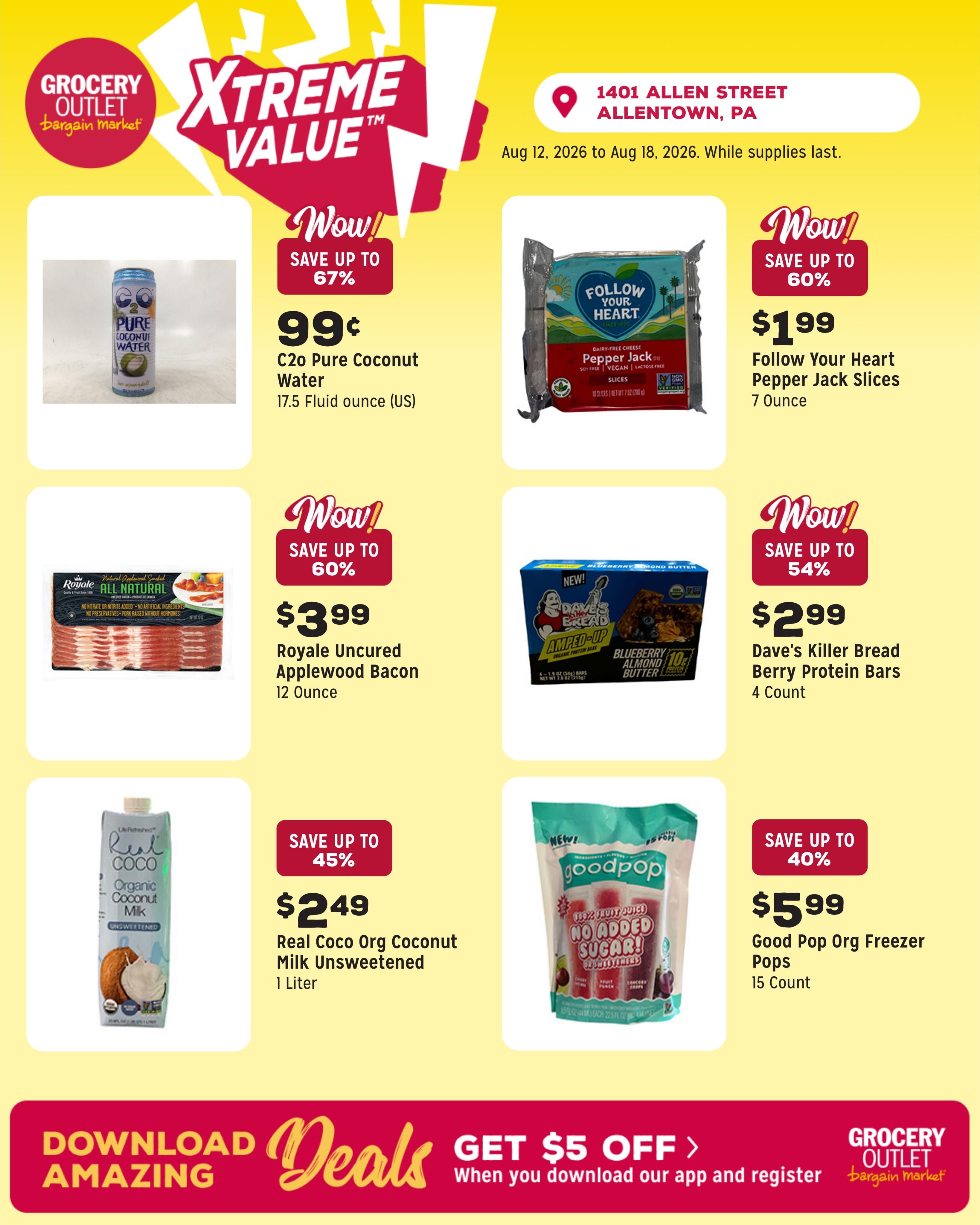 Grocery Outlet (Allentown–Lehigh Valley Area, PA) Weekly Ad August 12 - 18, 2026