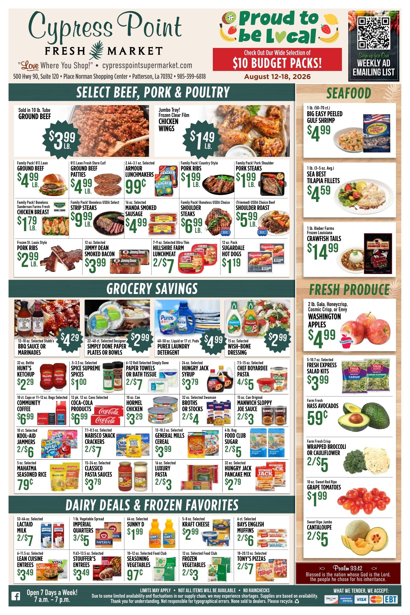 Cypress Point Fresh Market Weekly Ad August 12 - 18, 2026