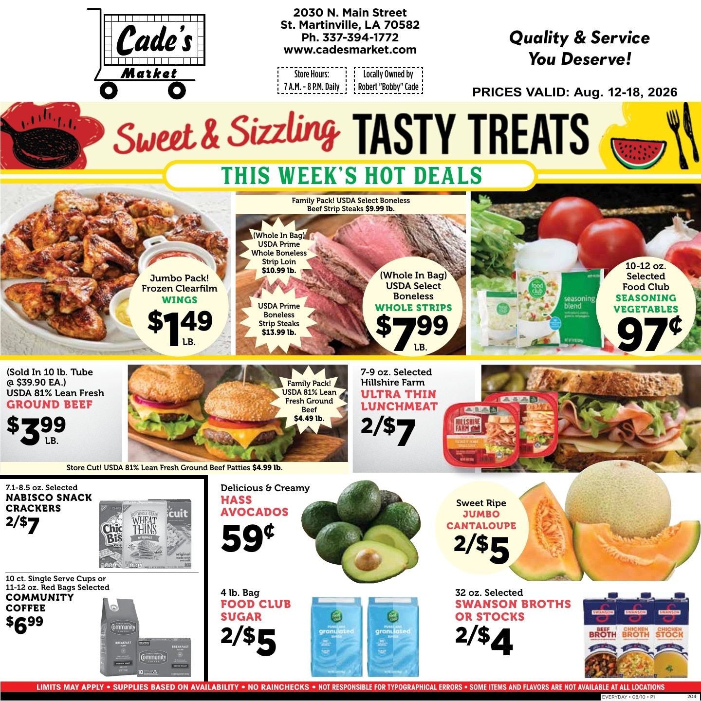 Cade's Market Weekly Ad August 12 - 18, 2026