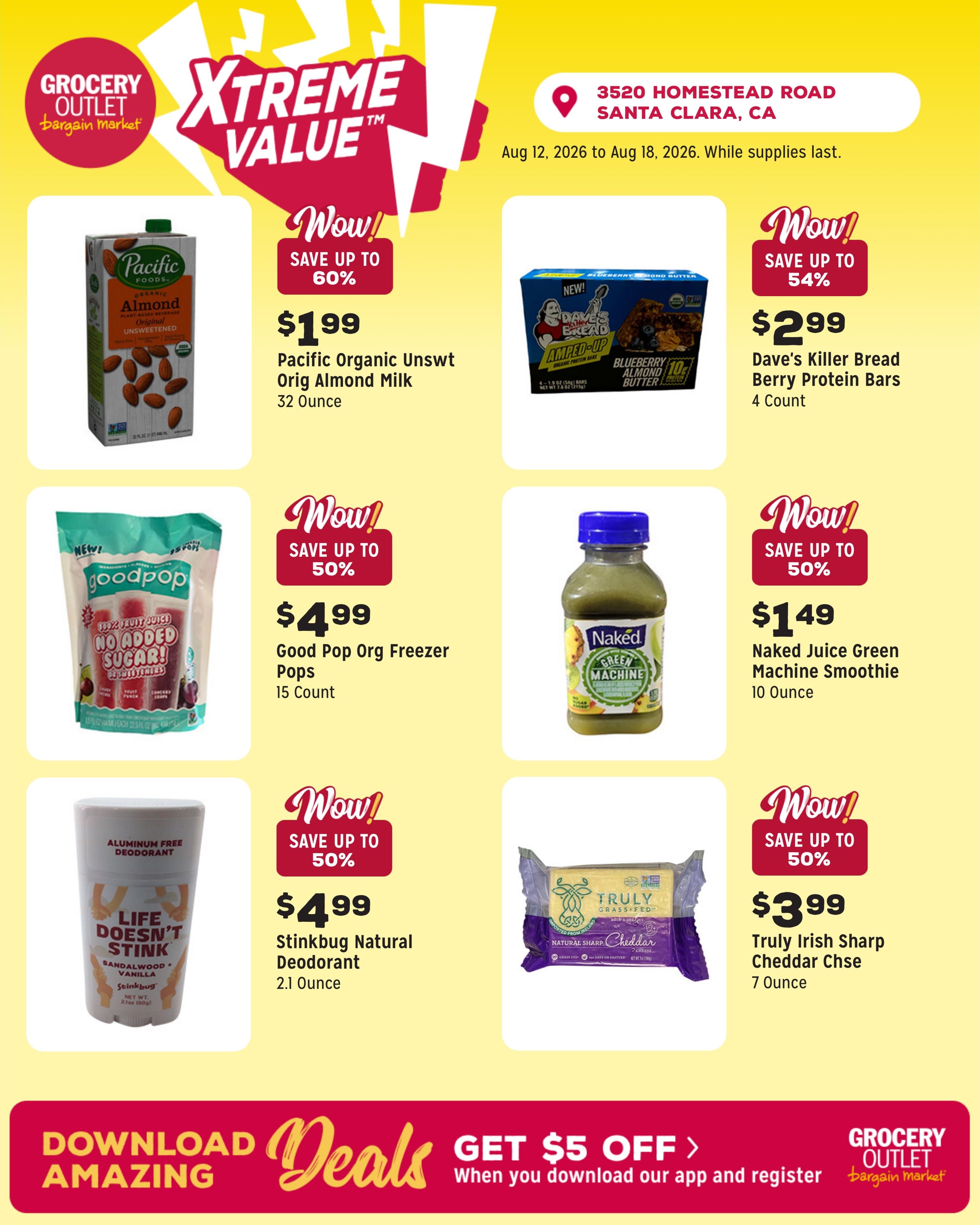 Grocery Outlet (Santa Clara–Cupertino Area, CA) Weekly Ad August 12 - 18, 2026
