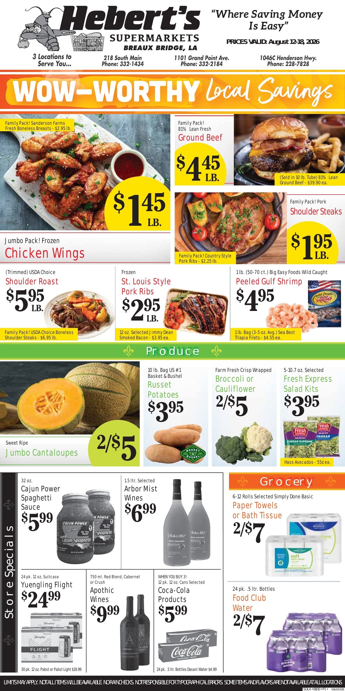 Hebert's Supermarket Weekly Ad August 12 - 18, 2026