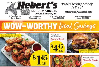 Hebert's Supermarket Weekly Ad August 12 - 18, 2026