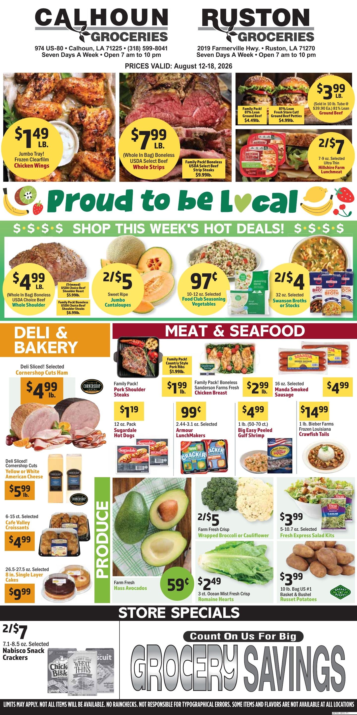 Ruston Groceries Weekly Ad August 12 - 18, 2026