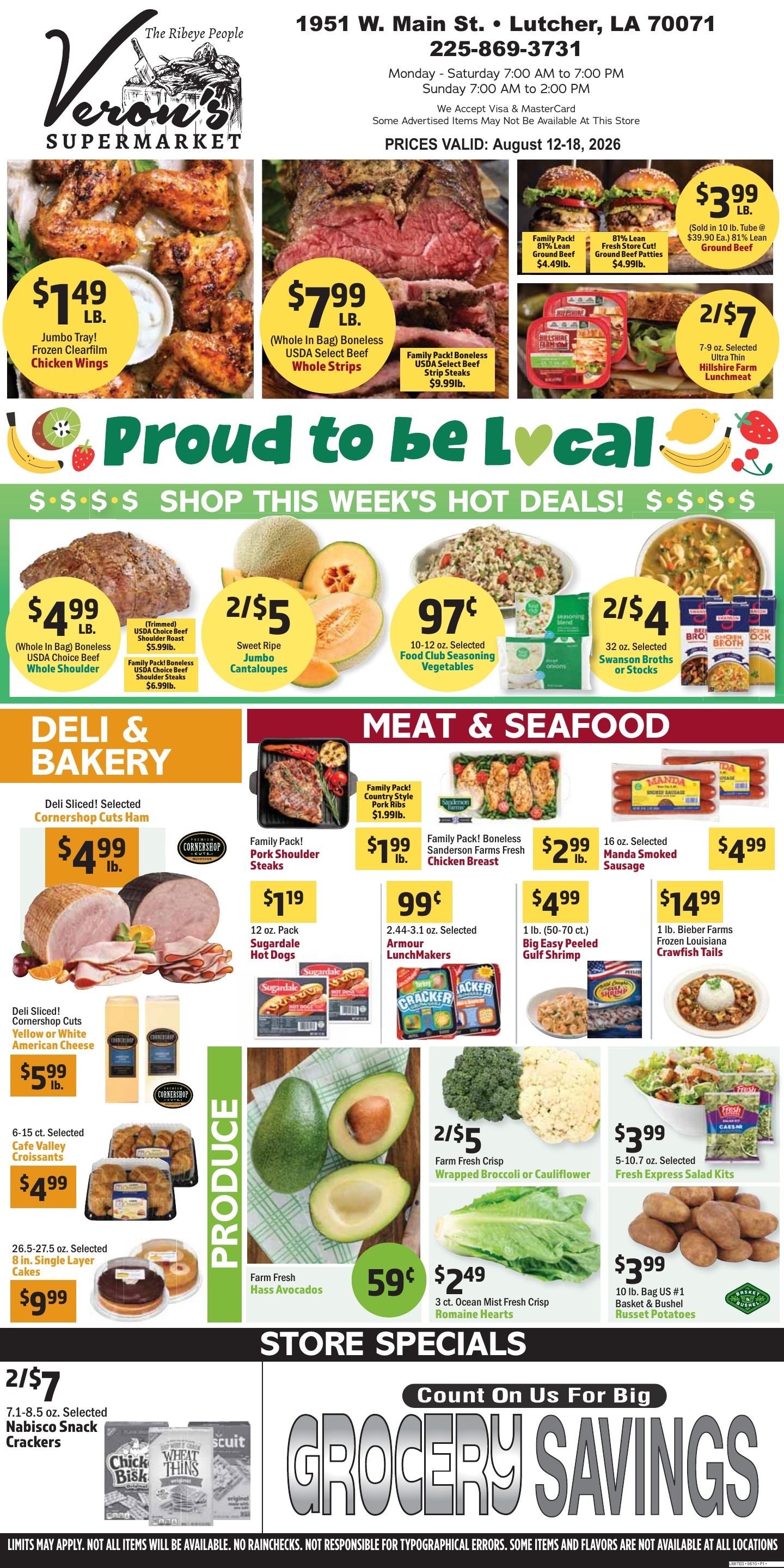 Veron's Supermarket Weekly Ad August 12 - 18, 2026