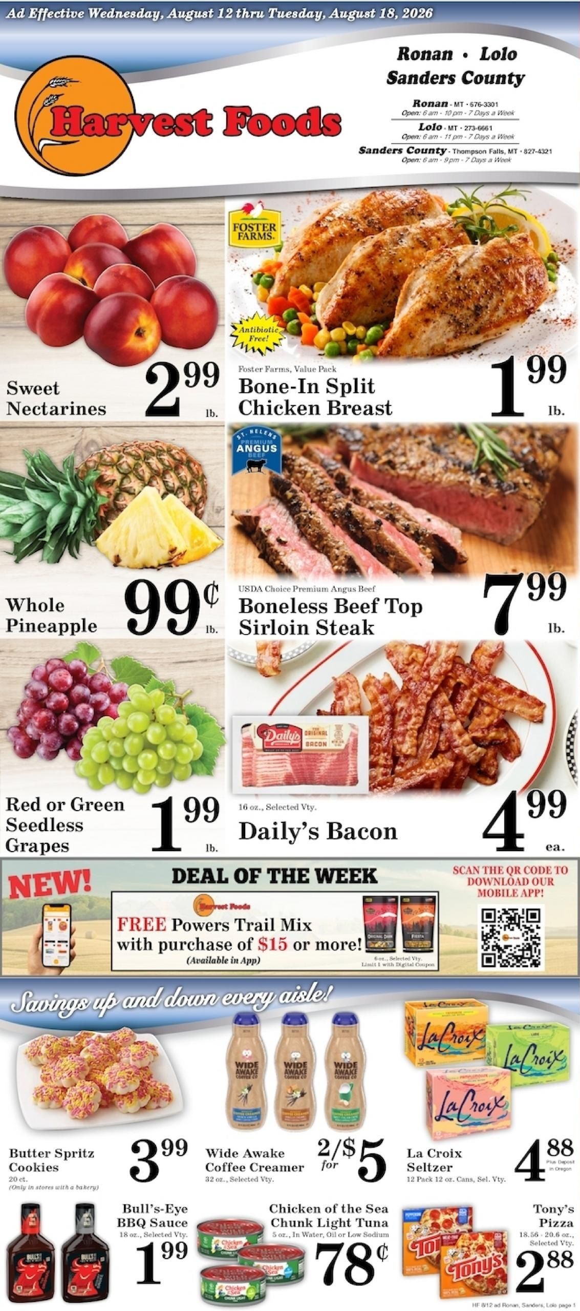 Harvest Foods (MT) Weekly Ad August 12 - 18, 2026