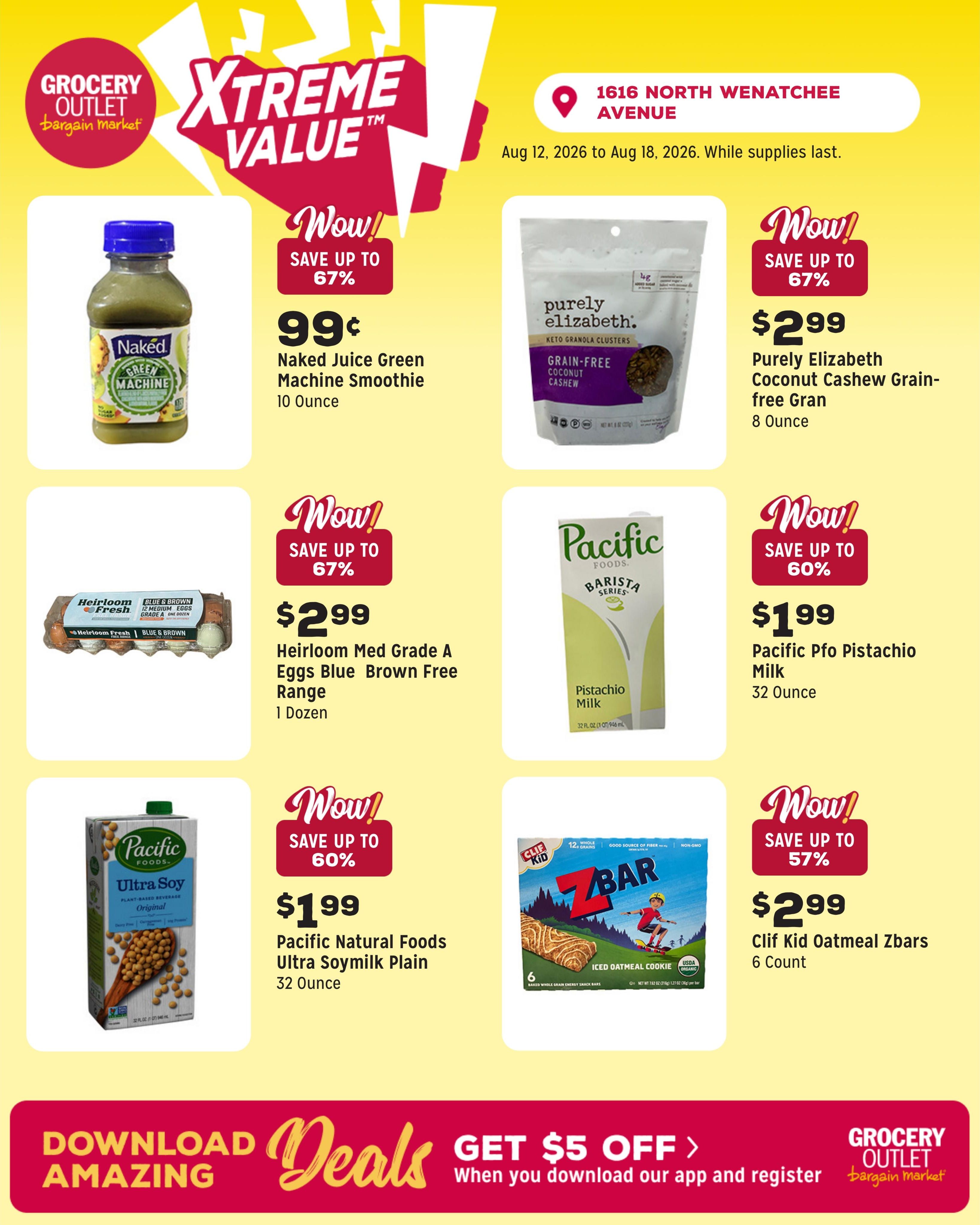 Grocery Outlet (Cashmere–Wenatchee Area, WA) Weekly Ad August 12 - 18, 2026