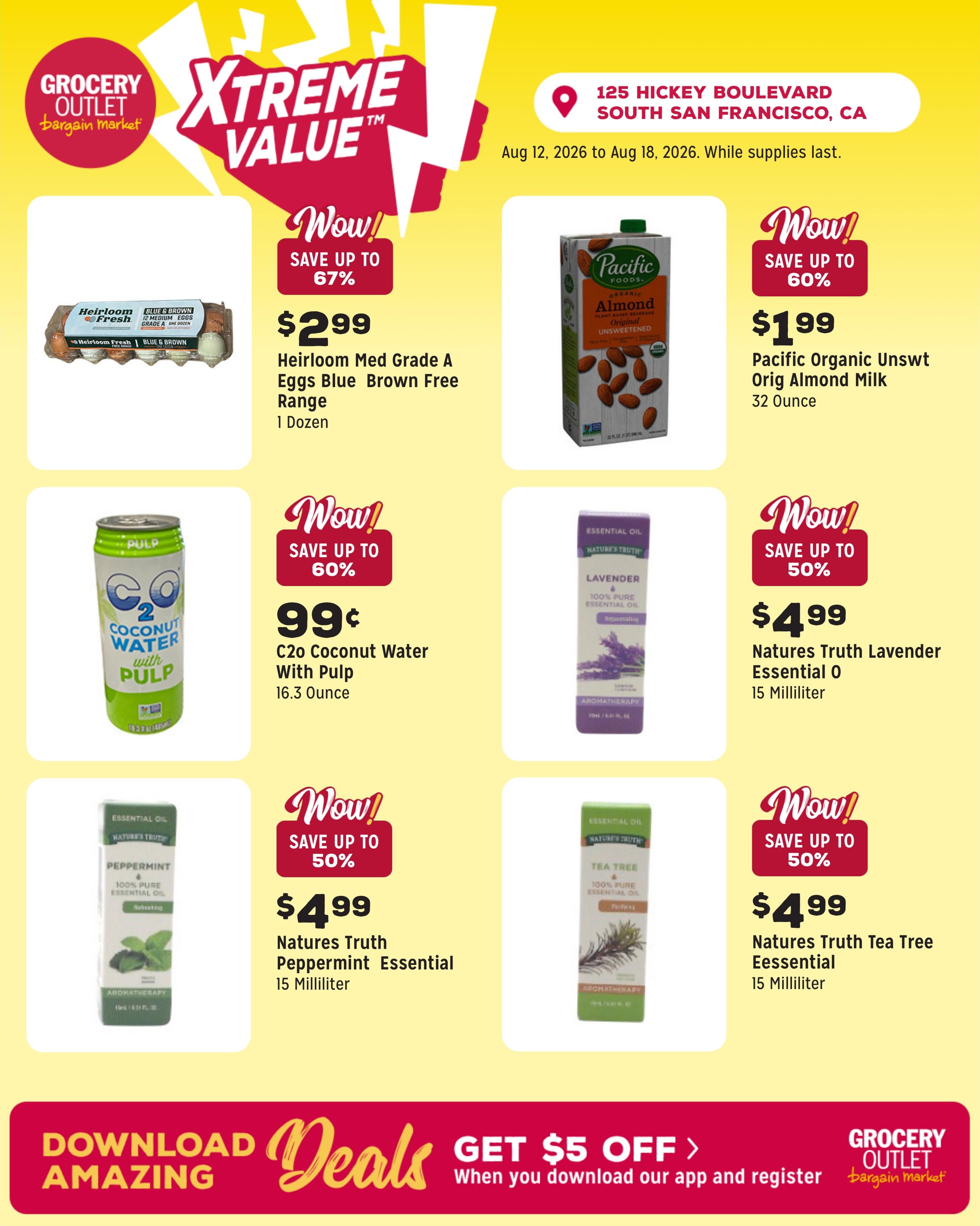 Grocery Outlet (Daly City–Millbrae Area, CA) Weekly Ad August 12 - 18, 2026