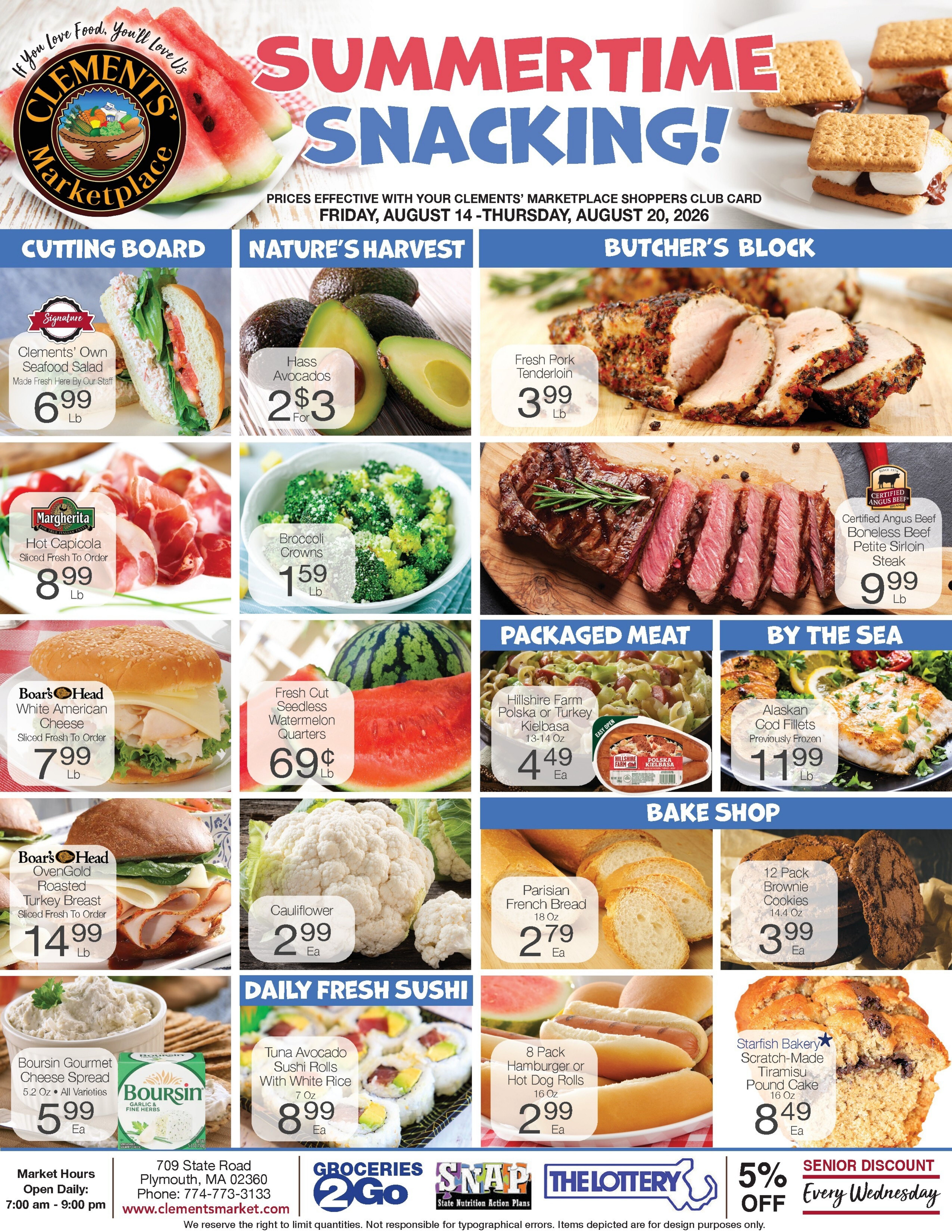Clements' Marketplace (Plymouth, MA) Weekly Ad August 14 - 20, 2026