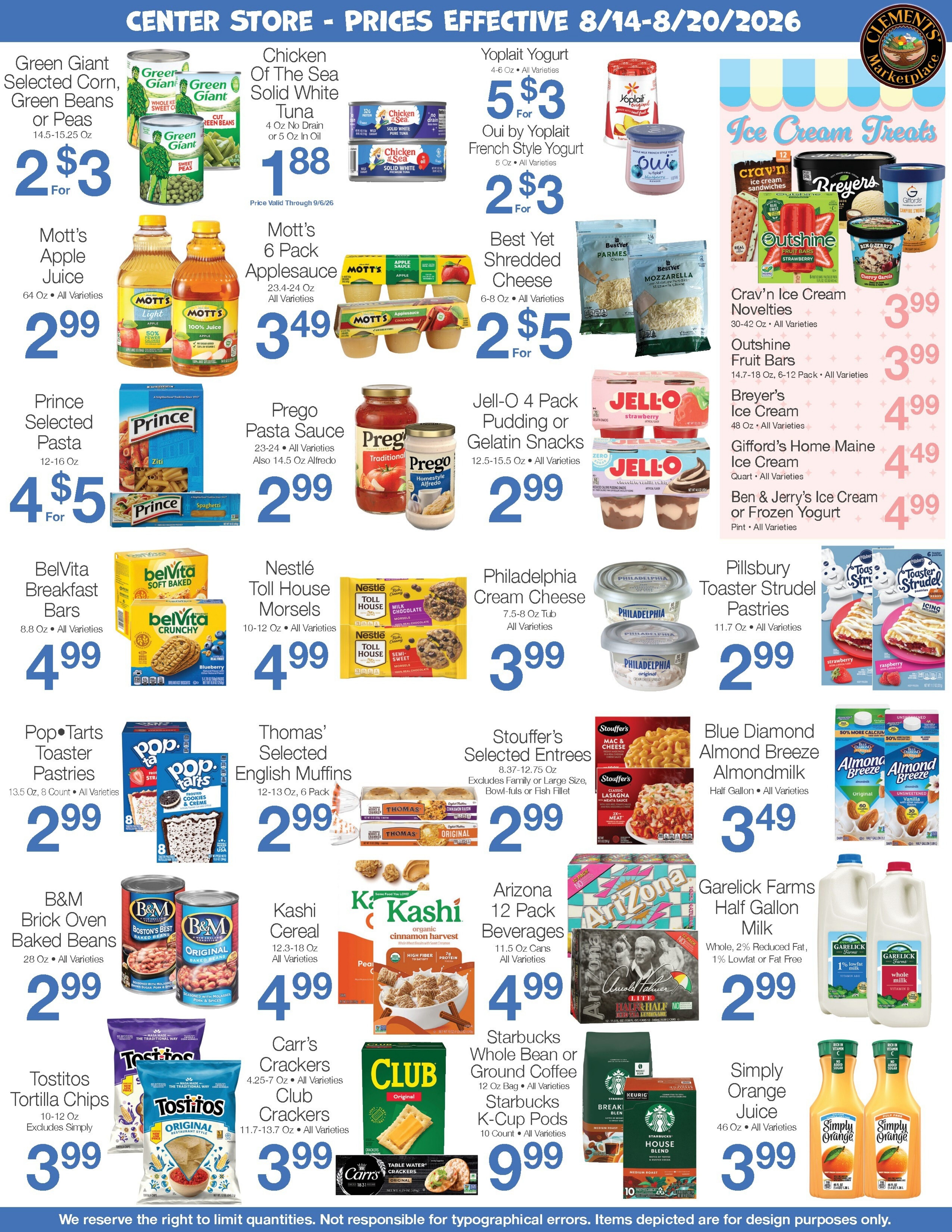 Clements' Marketplace (Plymouth, MA) Weekly Ad August 14 - 20, 2026