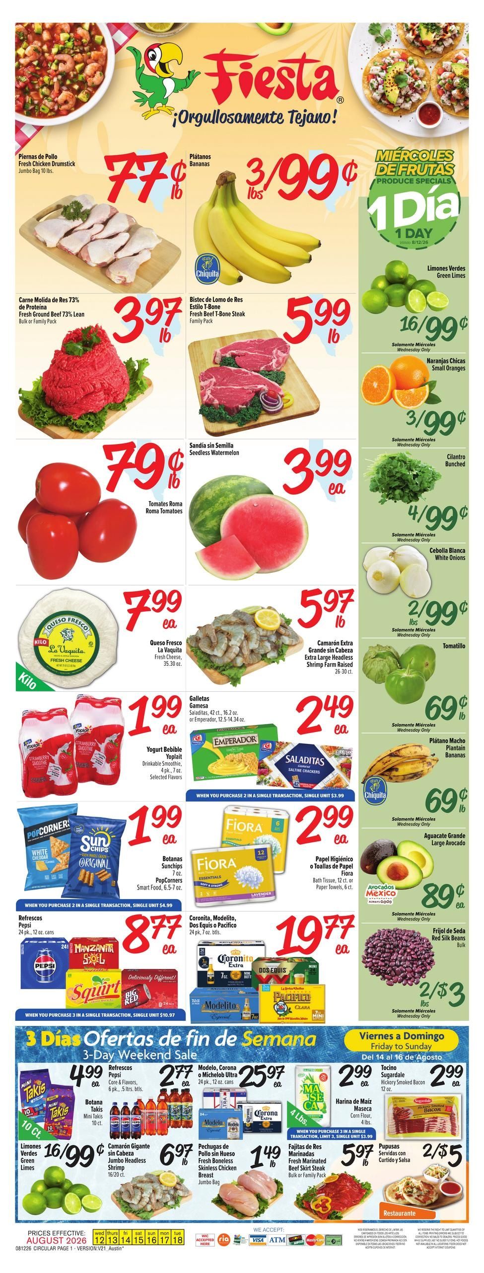 Fiesta Mart (Austin–Round Rock Area, TX) Weekly Ad August 12 - 18, 2026