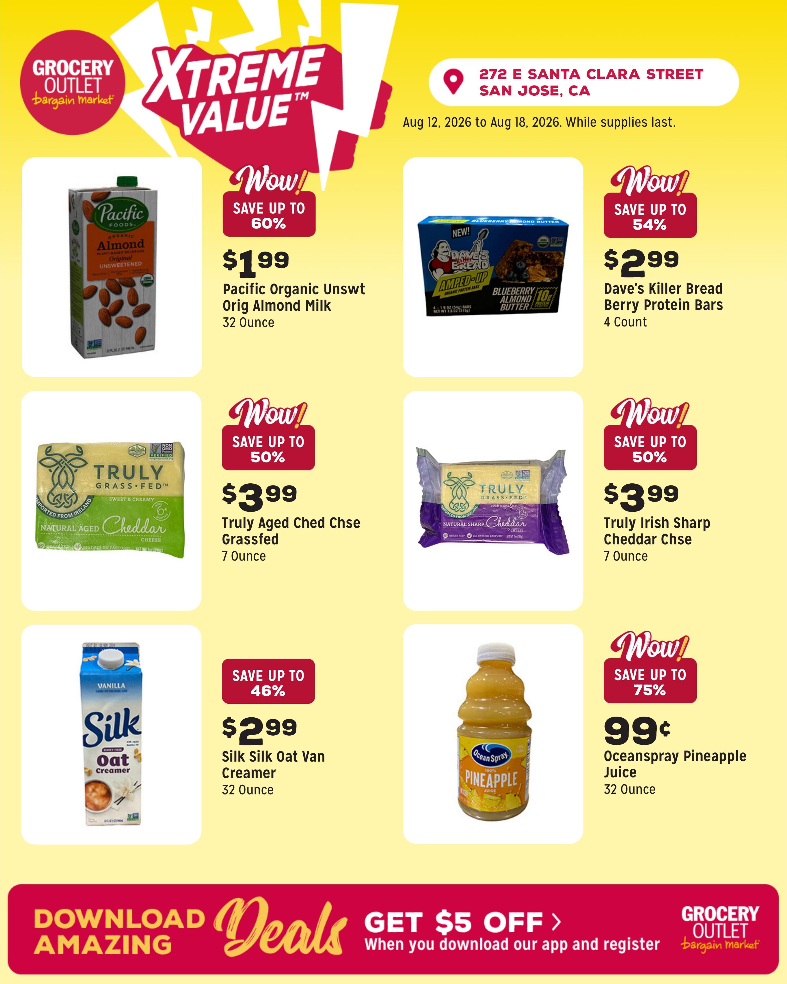 Grocery Outlet (San Jose Area, CA) Weekly Ad August 12 - 18, 2026