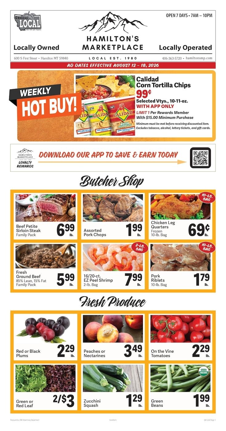 Hamilton's Marketplace Weekly Ad August 12 - 18, 2026