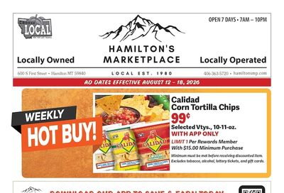 Hamilton's Marketplace Weekly Ad August 12 - 18, 2026