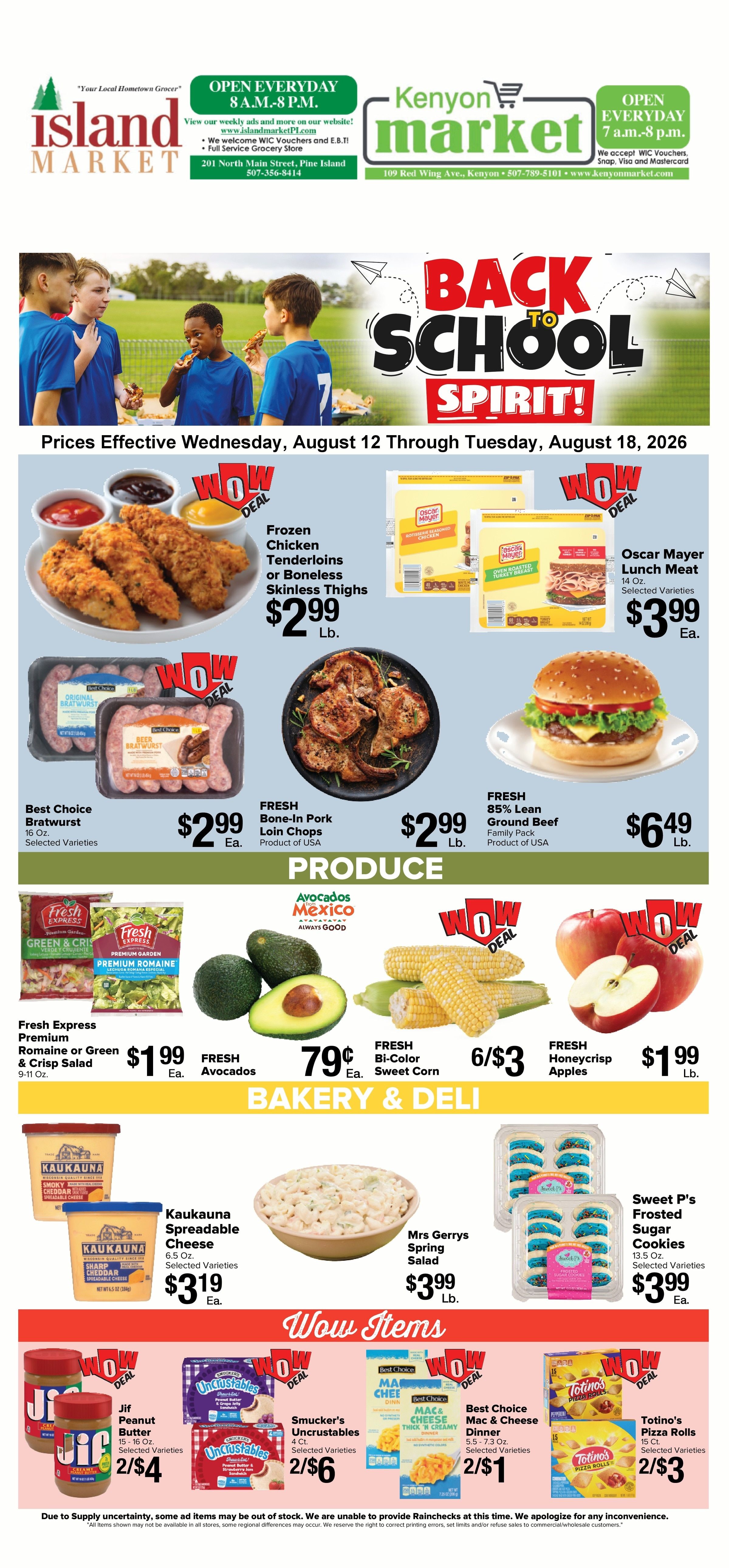 Kenyon Market Weekly Ad August 12 - 18, 2026