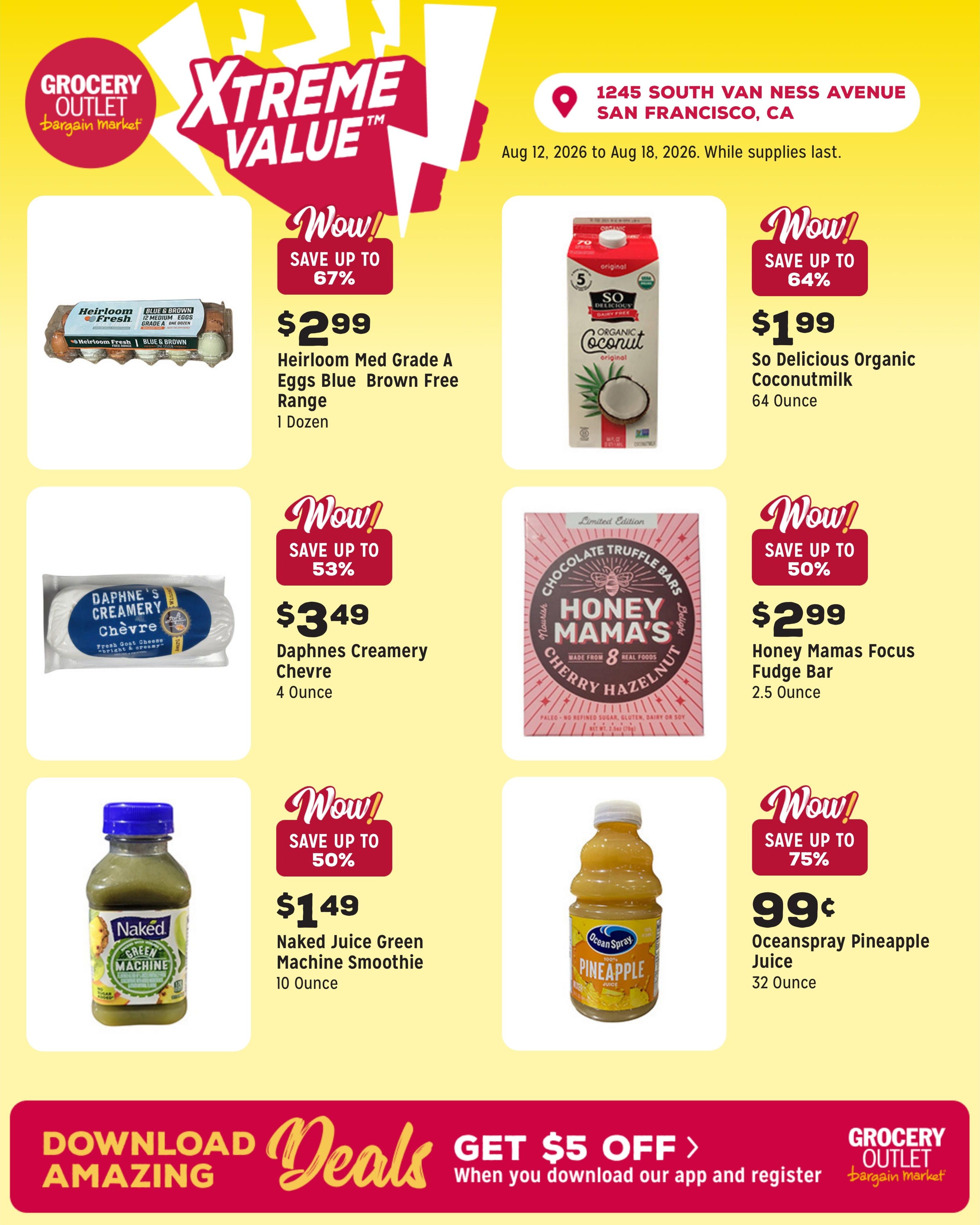 Grocery Outlet (San Francisco Area, CA) Weekly Ad August 12 - 18, 2026