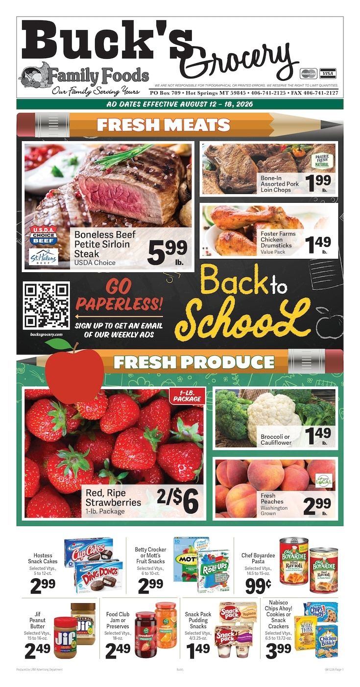 Buck's Grocery Weekly Ad August 12 - 18, 2026