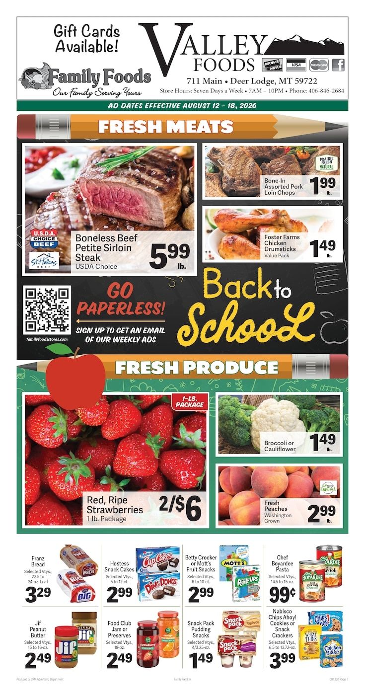 Deer Lodge Valley Foods Weekly Ad August 12 - 18, 2026