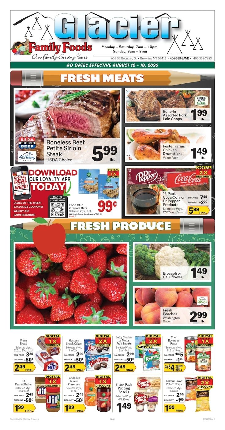 Glacier Family Foods Weekly Ad August 12 - 18, 2026
