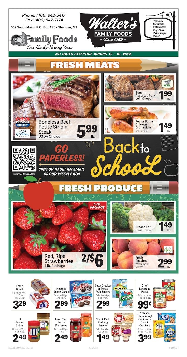Walter's Family Foods Weekly Ad August 12 - 18, 2026