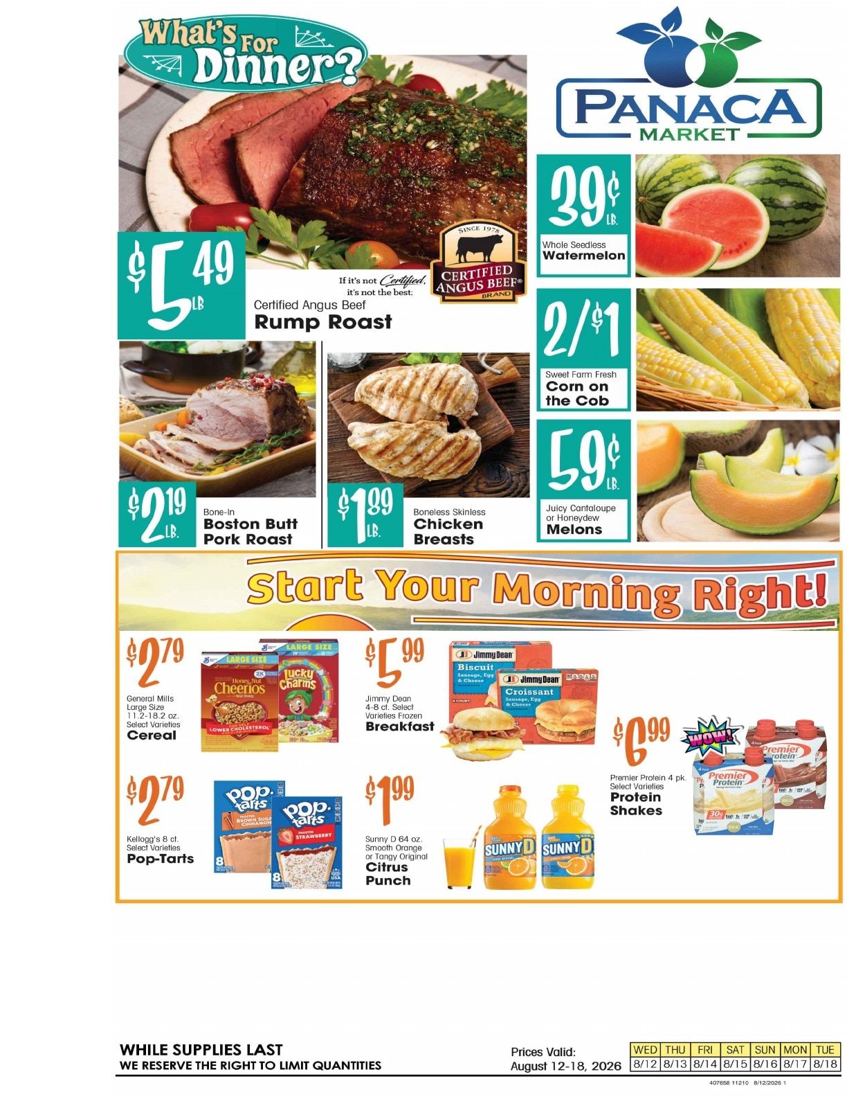 Panaca Market Weekly Ad August 12 - 18, 2026
