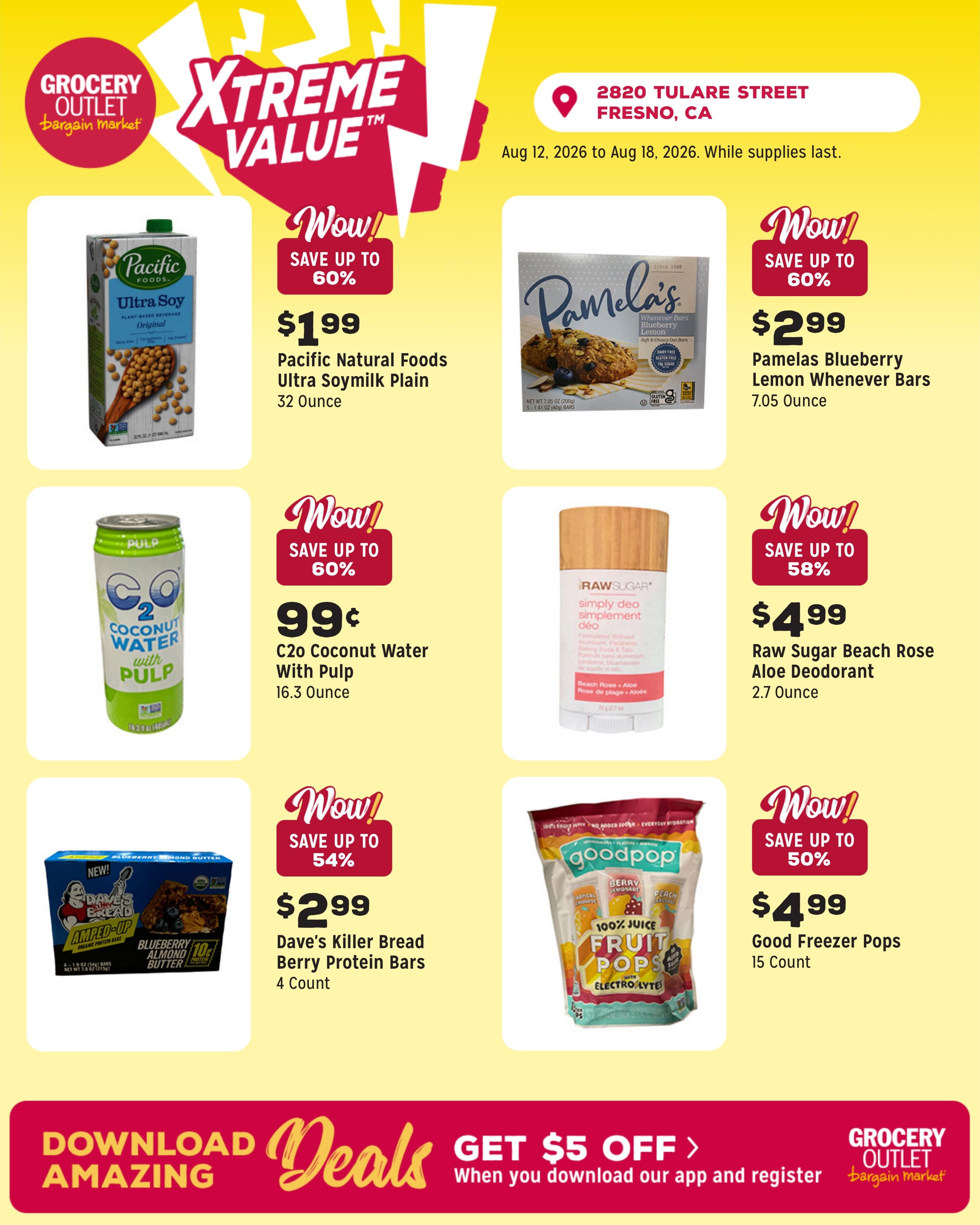 Grocery Outlet (Fresno Area, CA) Weekly Ad August 12 - 18, 2026