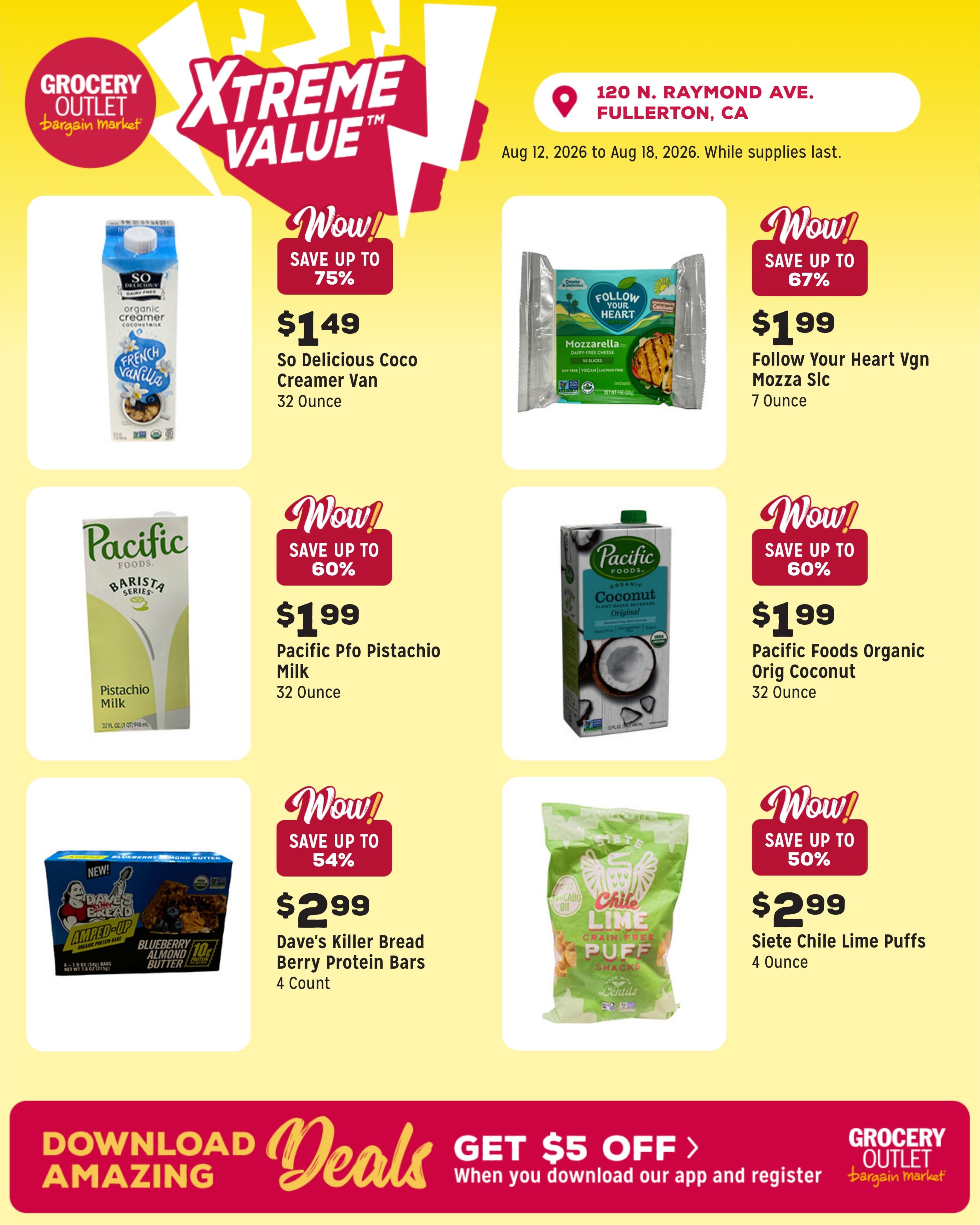 Grocery Outlet (Fullerton Area, CA) Weekly Ad August 12 - 18, 2026