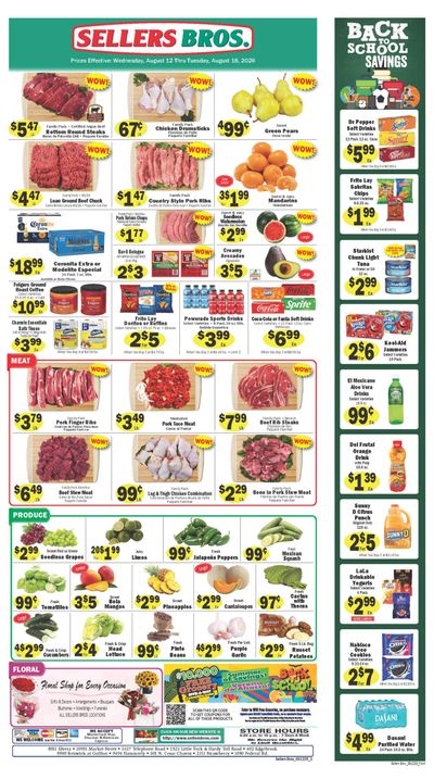 Sellers Bros. Weekly Ad August 12 - 18, 2026