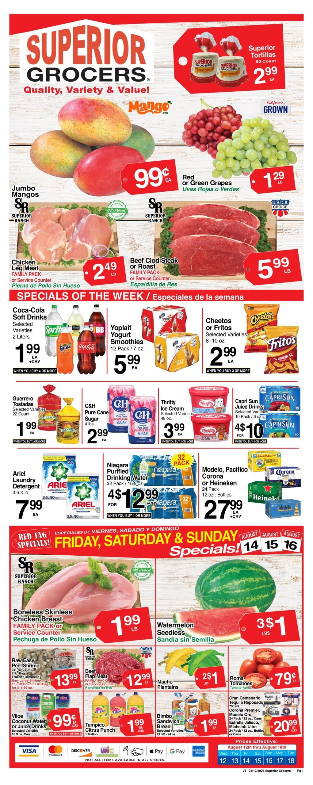 Superior Grocers (Alhambra Area, CA) Weekly Specials Weekly Ad August 12 - 18, 2026