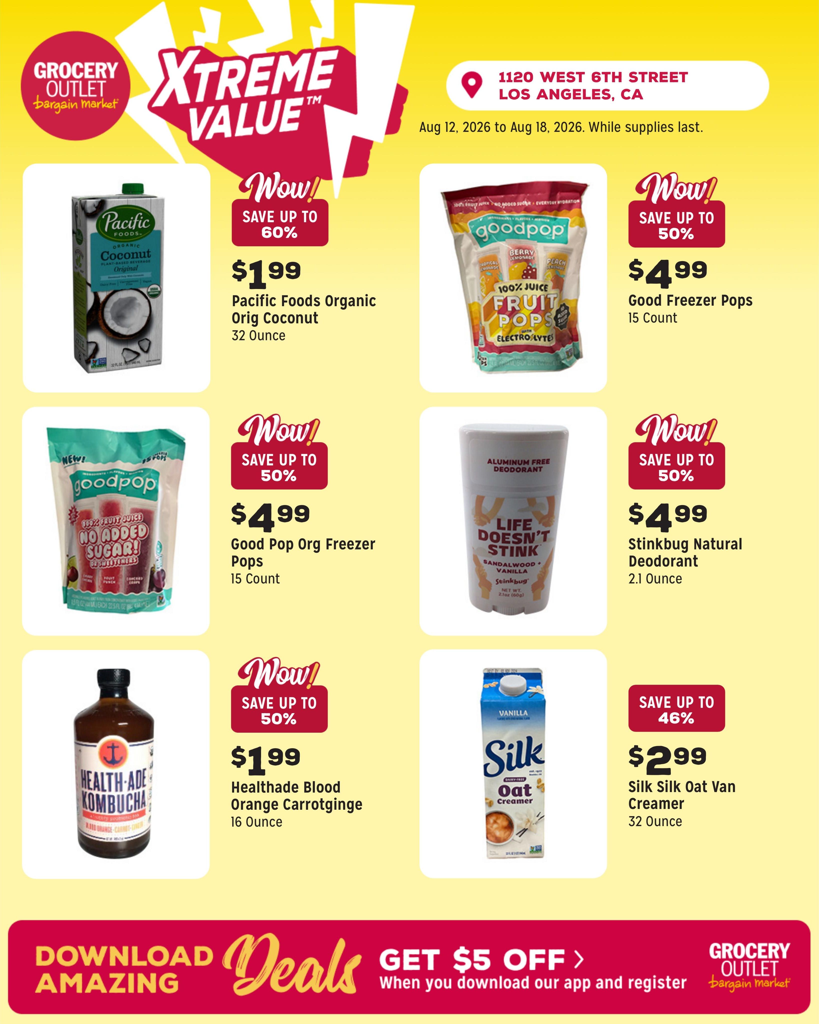 Grocery Outlet (Los Angeles Area, CA) Weekly Ad August 12 - 18, 2026