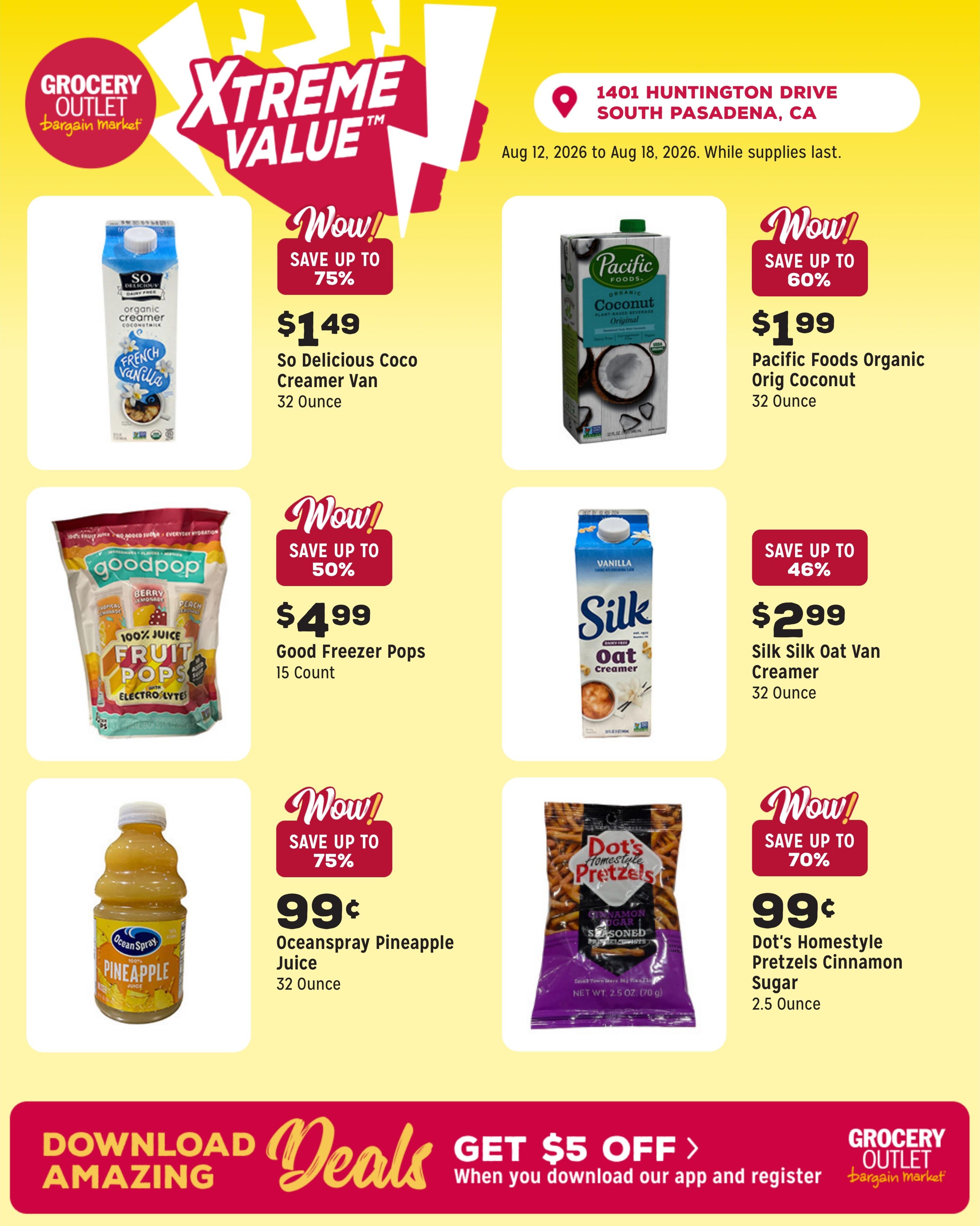 Grocery Outlet (Alhambra–Pasadena Area, CA) Weekly Ad August 12 - 18, 2026
