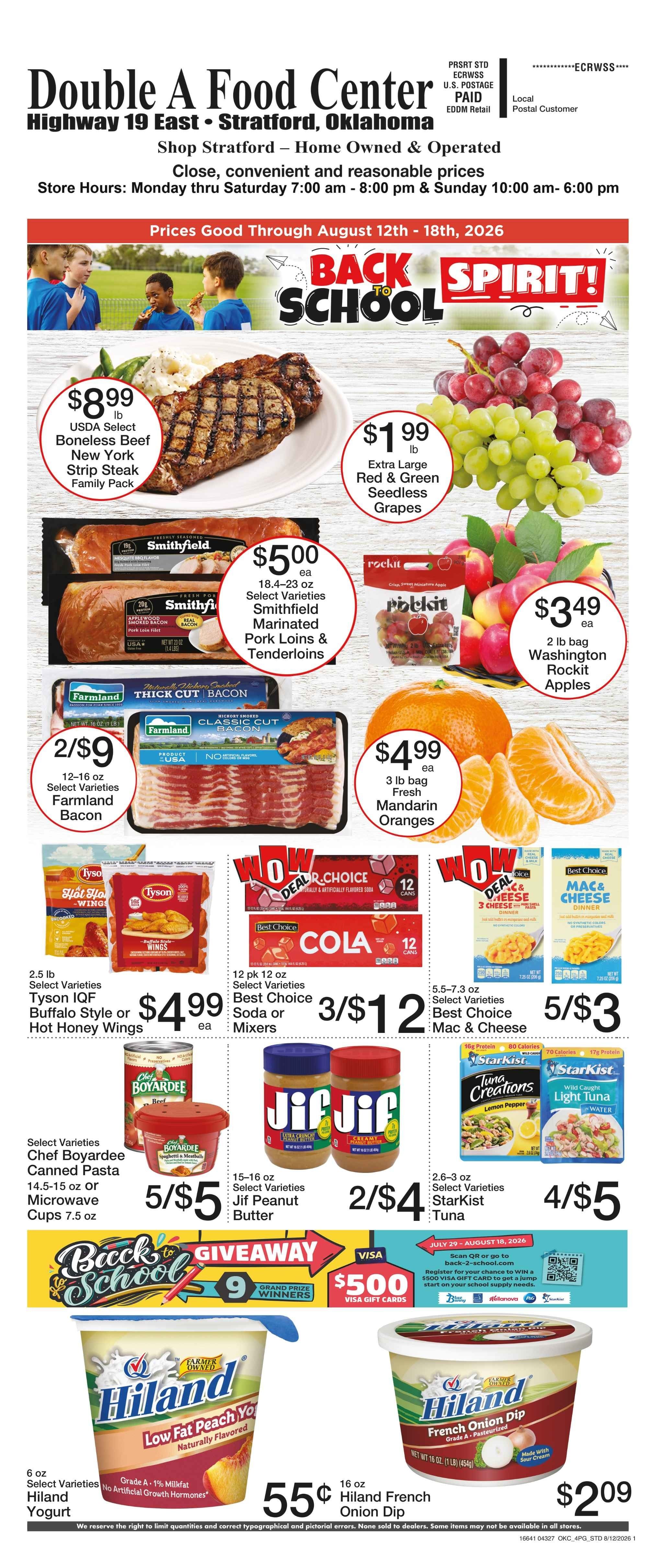 Double A Food Center Weekly Ad August 12 - 18, 2026
