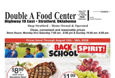 Double A Food Center Weekly Ad August 12 - 18, 2026