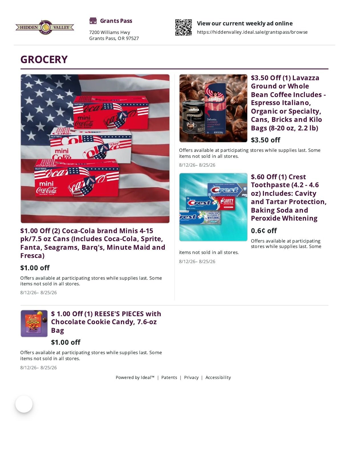 Hidden Valley Market Weekly Ad August 12 - 25, 2026