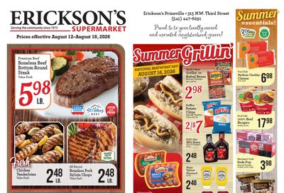Erickson's Thriftway Weekly Ad August 12 - 18, 2026