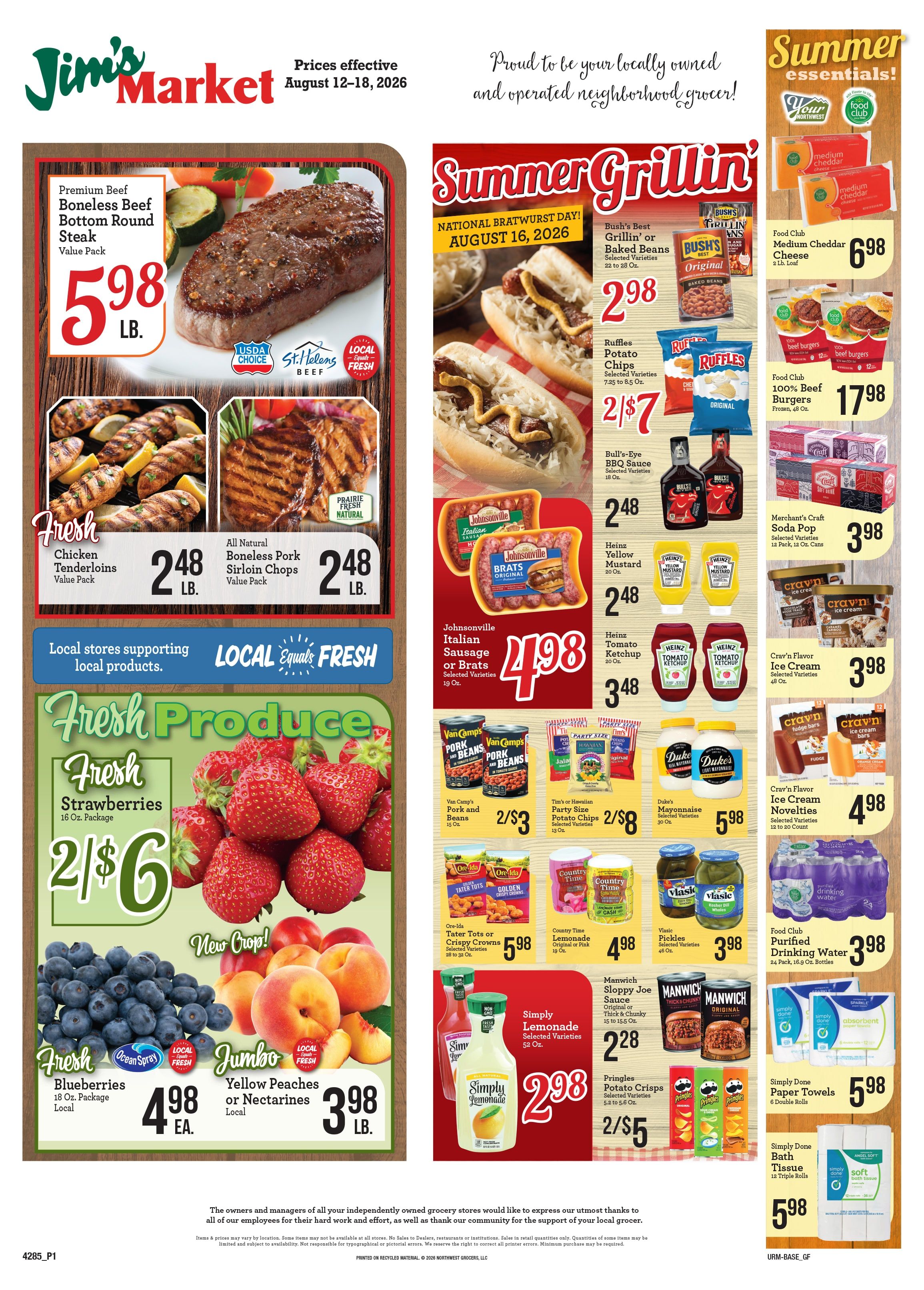 Jim's Market Weekly Ad August 12 - 18, 2026