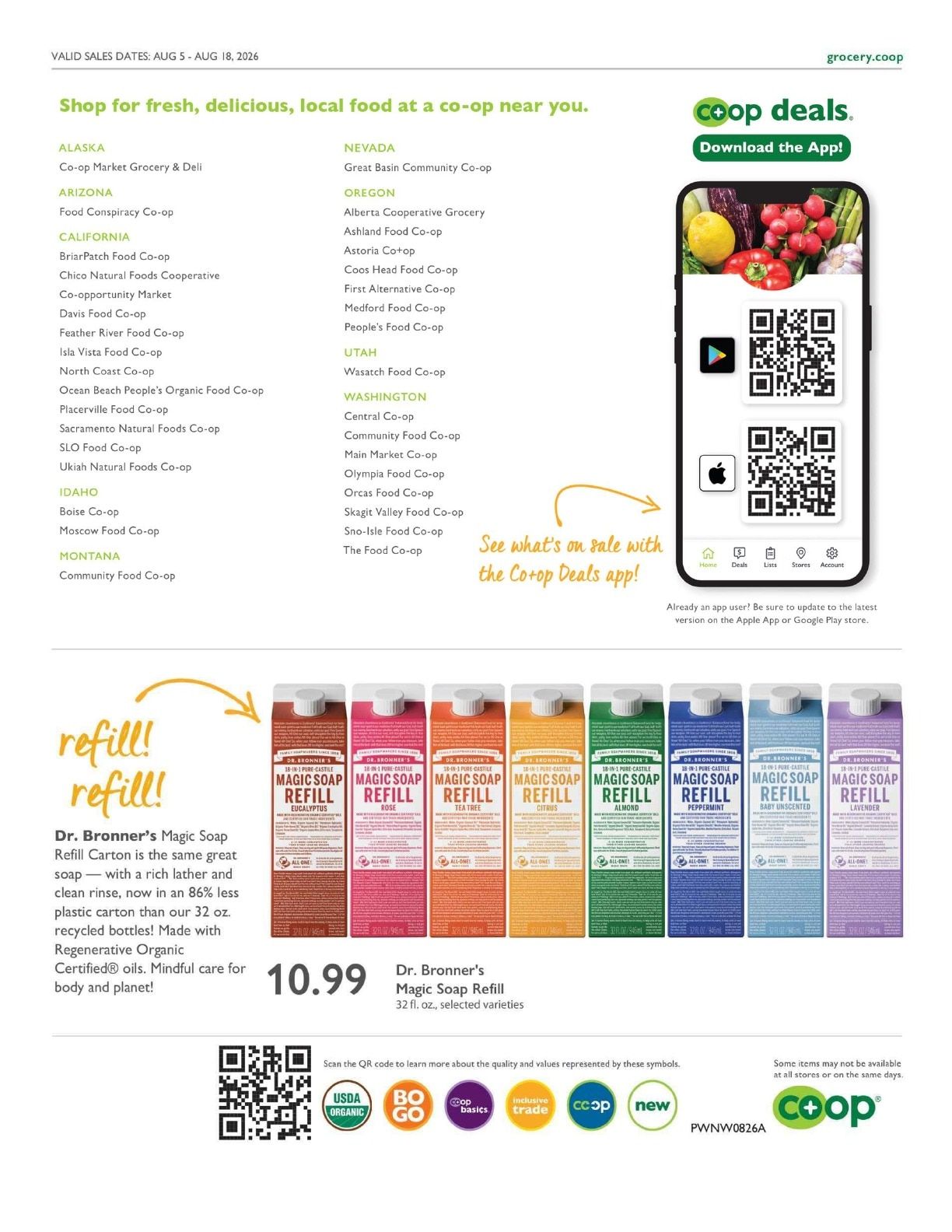 Feather River Food Co-op Co+op Deals Weekly Ad August 5 - 18, 2026