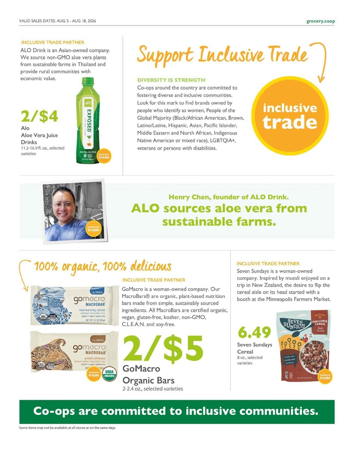 Davis Food Co-op Co+op Deals Weekly Ad August 5 - 18, 2026