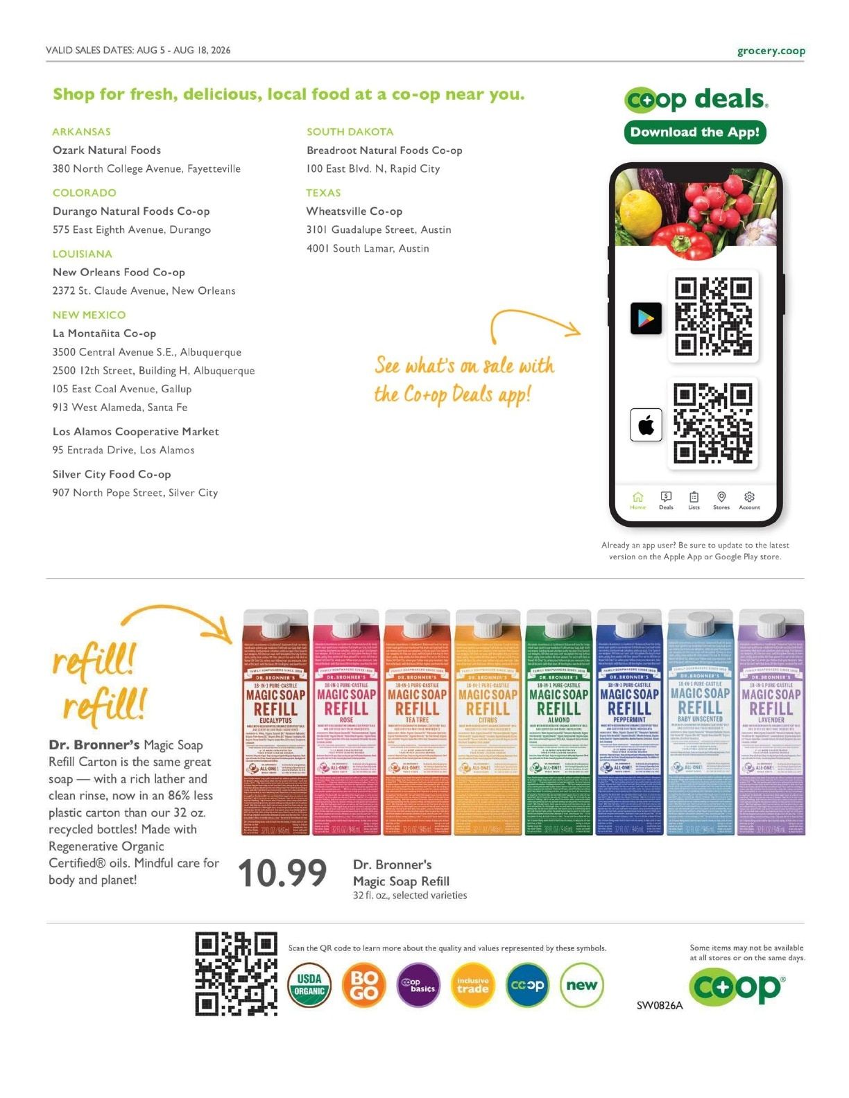 Durango Natural Foods Co-op Co+op Deals Weekly Ad August 5 - 18, 2026