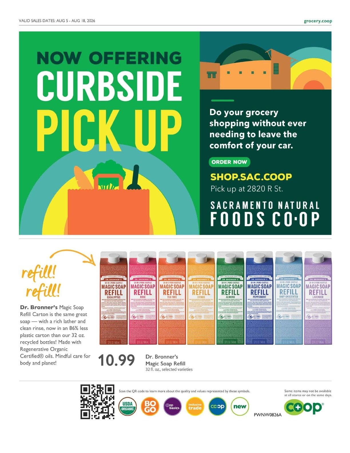 Sacramento Natural Foods Co-op Co+op Deals Weekly Ad August 5 - 18, 2026