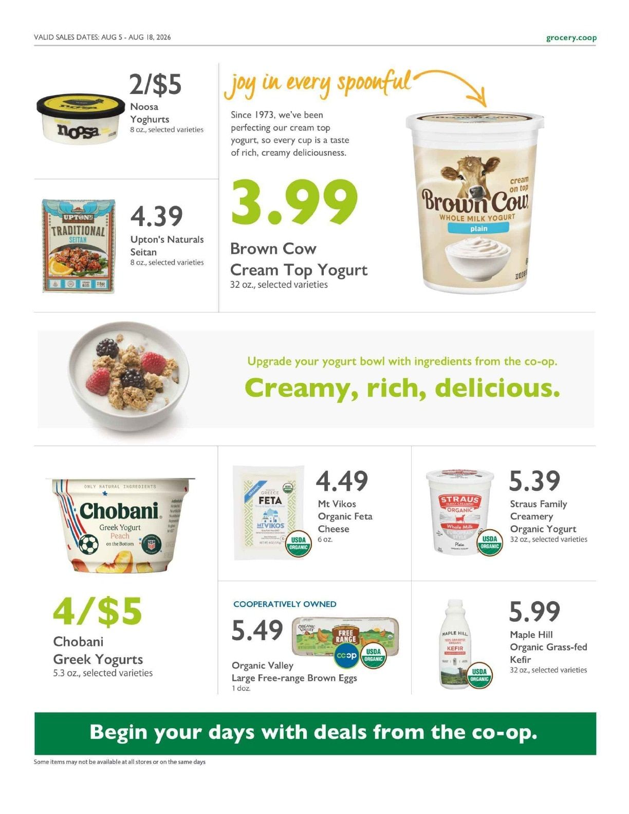 SLO Food Co-op Co+op Deals Weekly Ad August 5 - 18, 2026